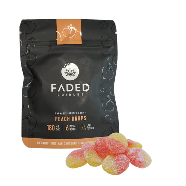 faded edibles peach drops