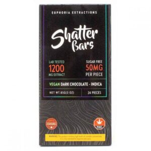 Indica Vegan Dark Chocolate Shatterbar – 1200mg