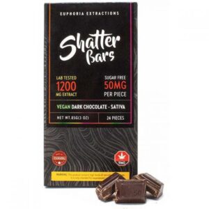 Sativa Vegan Dark Chocolate Shatterbar – 1200mg