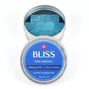 Bliss – Blue Raspberry Gummies – 250mg THC