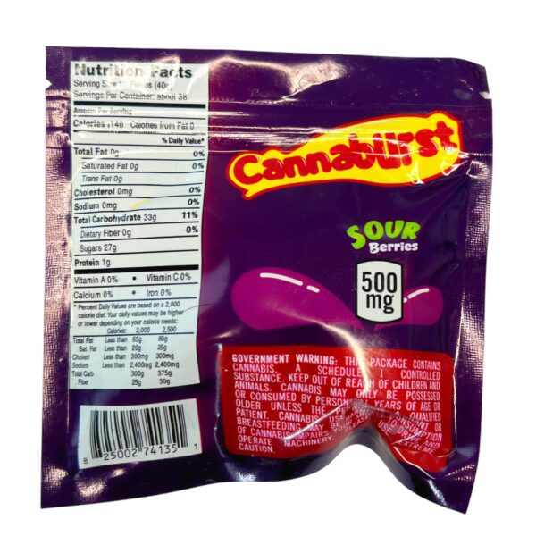 CannaBurst Gummies Sour - 500MG THC - Image 2