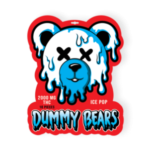 Dummy Bears – Ice Pop Gummies – 2000mg THC packaging on a clean white background