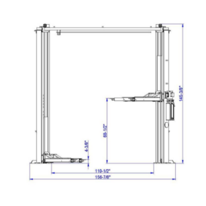 Pro King 10 2 post lift, detail view 2