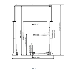 Pro King 15 2 post lift, detail view 2