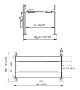 Pro King 9 4 post lift, detail view 4
