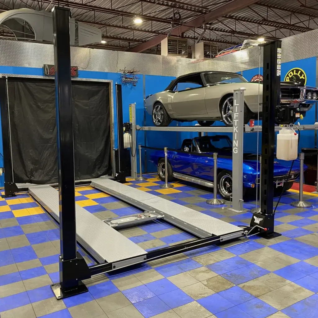 Pro King 10 XLT four post car lift installed in a garage