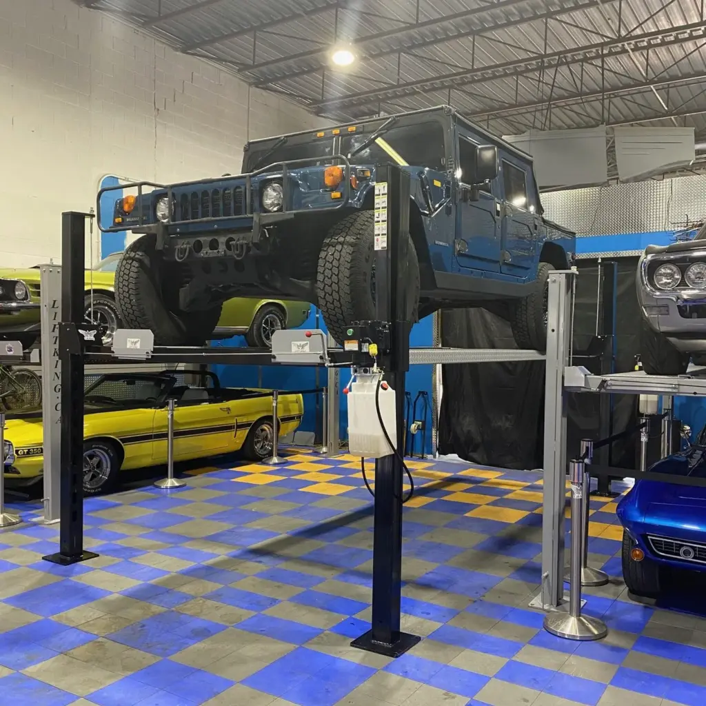 Pro King 10 XLT four post car lift, side view
