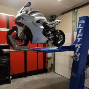 Bike and ATV storage lift, platform detail