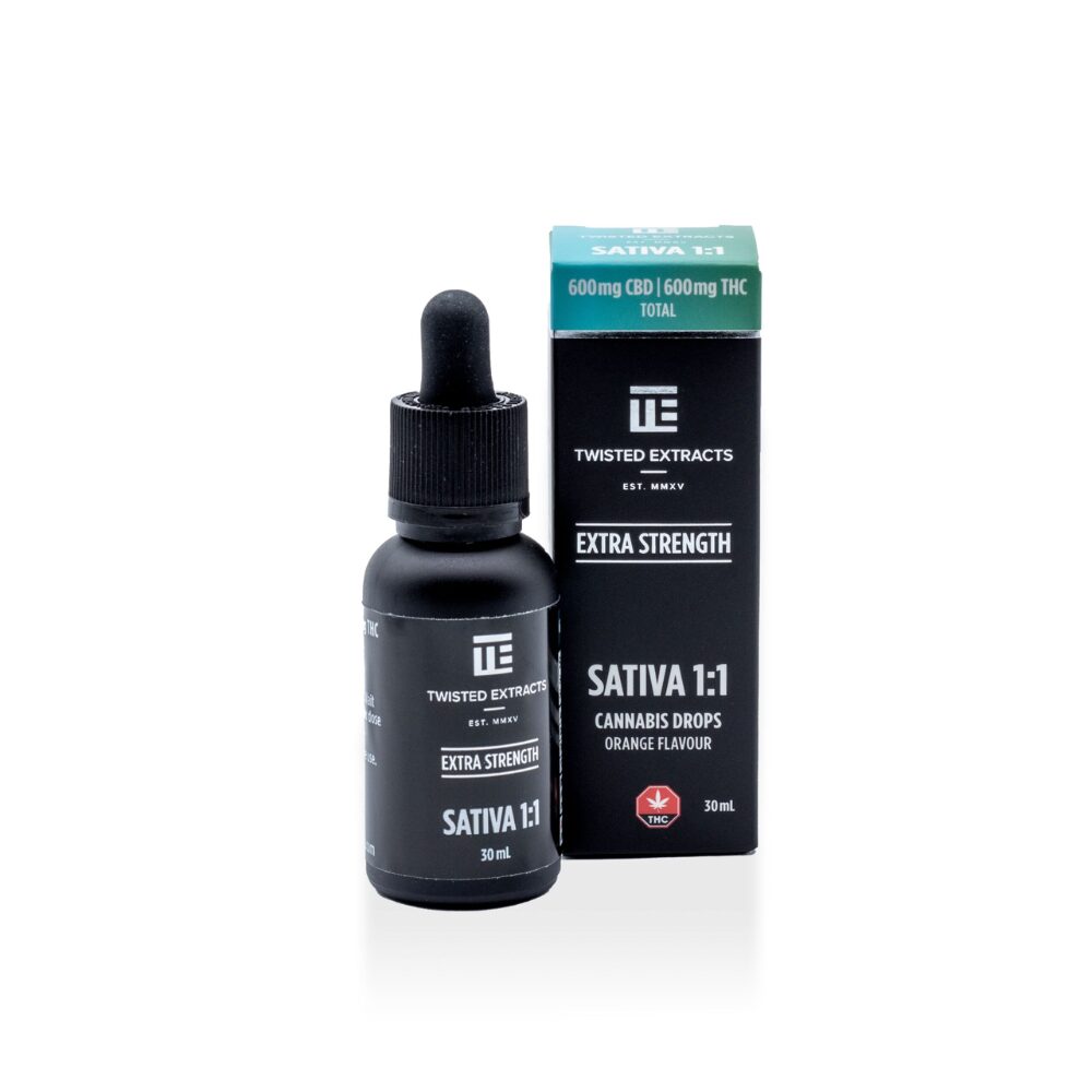 Twisted Extracts - 1:1 Sativa Extra Strength Tincture - 600mg CBD/600mg THC