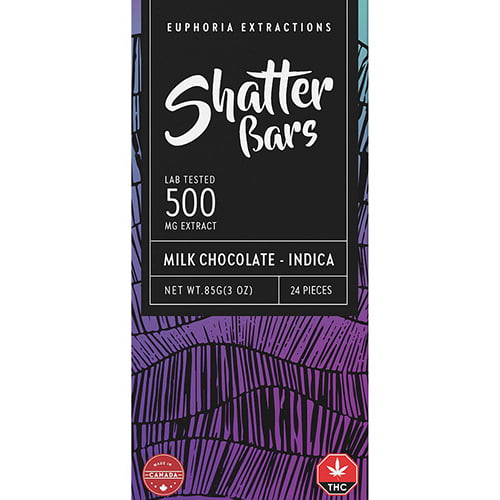 Euphoria Extractions - Indica Milk Chocolate Shatter Bar - 500mg THC